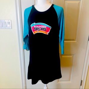 San Antonio Spurs Jersey Tee Nightshirt gown Med